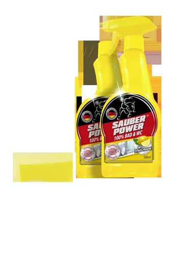 "Bathroom & WC cleaner concentrate "Clean-Power", 4-part image"