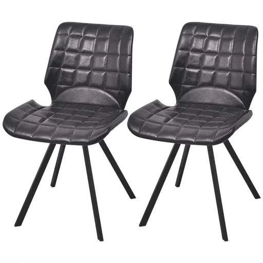 "Dining room chairs 2-seater faux leather black image"