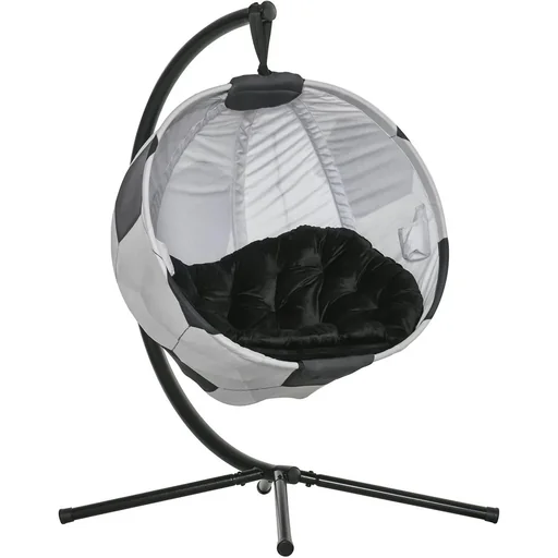 "Hanging chair hanging basket with frame football design hanging swing hanging chair with cushion basket foldable steel image"