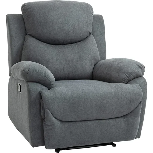 "Relaxing chair, single sofa, reclining 150°, TV chair, linen, grey, 97 x 96 x 105.5 cm image"