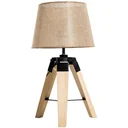 Table lamp tripod table lamp E27 linen look pine beige