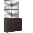 Polyrattan planter with trellis brown