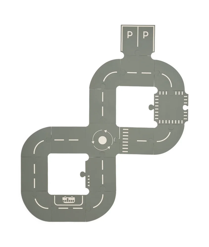 "Liewood Houten wegenpuzzel voor speelgoedauto's, 16 stuks image"