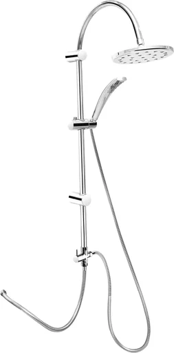 "ANTIDROP shower system round, chrome image"