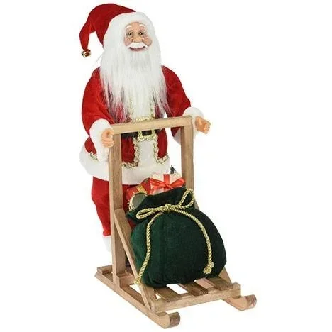 "Santa Claus on Sleigh - Standing - 45cm - Red image"