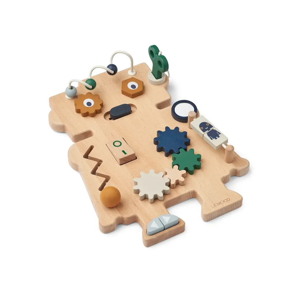 "Liewood houten speelgoed, speelbord - Carola Robot, indigo blauw multi mix image"