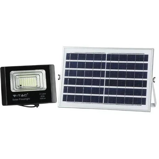 "VT-25W Solar Floodlight with Solar Panel - 550 Lm - 6000K - Black image"