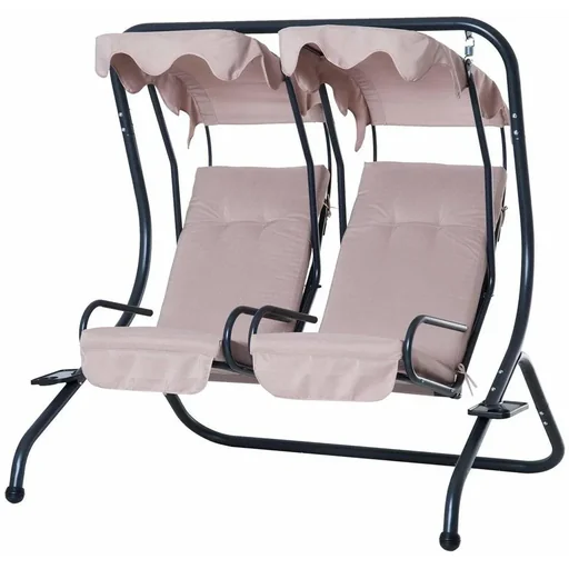 "Hollywood swing garden swing 2-seater beige 170x136x170cm image"