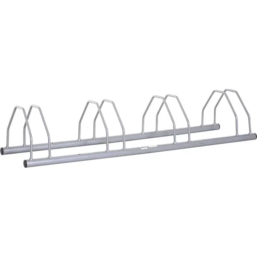 "Bicycle stand Bicycle parking Multiple stand Floor and wall mounting Steel Silver 4 bicycles image"