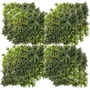 12 pieces artificial plant wall hedge 50x50 cm UV protection privacy screen multi-leaf design hedge plant for garden ou