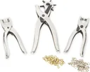 Hole and eyelet pliers set 3-piece with 250-piece accessories