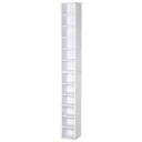 CD stand CD shelf with 6 compartments Standing shelf Two-piece set with two open storage compartments Chipboard White 21 x 22.5