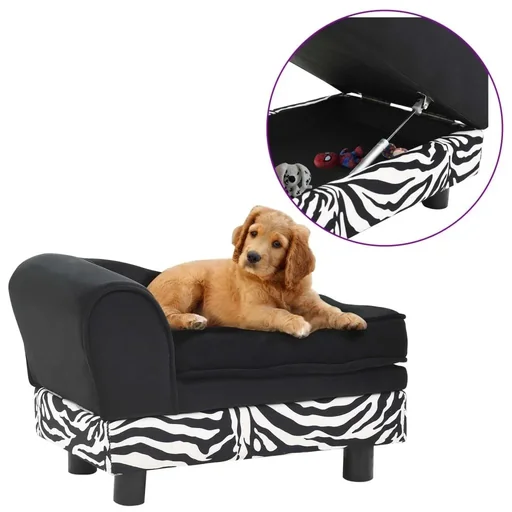 "Dog bench 57x34x36 cm plush black image"