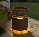 Solar fireplace with realistic flame effect