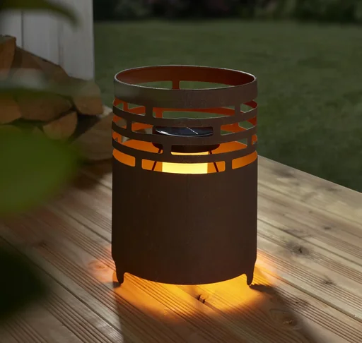 "Solar fireplace with realistic flame effect image"