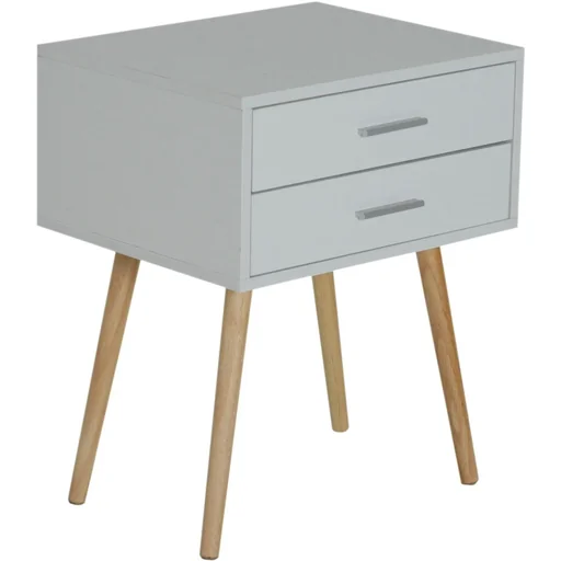 "Bedside table, bedside cabinet, console, side table, 2 drawers, wood, 48 x 40 x 60 cm image"