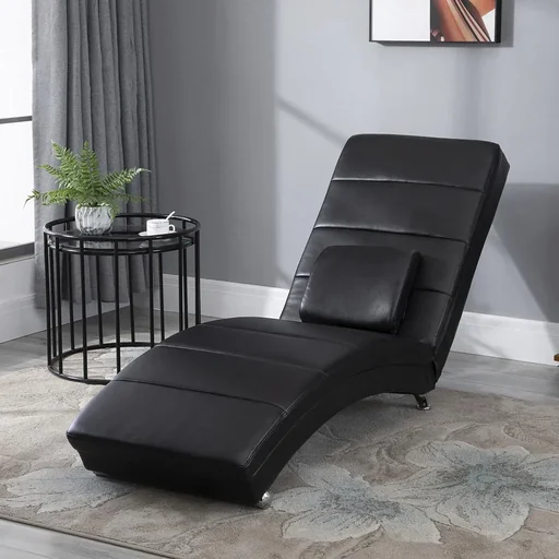 "TV chair with Zero-G design, lounge, armchair, recliner, faux leather, MDF, metal, foam, black, 58 x 163 x 87 cm image"