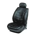Seat and protective cover made of genuine leather, black