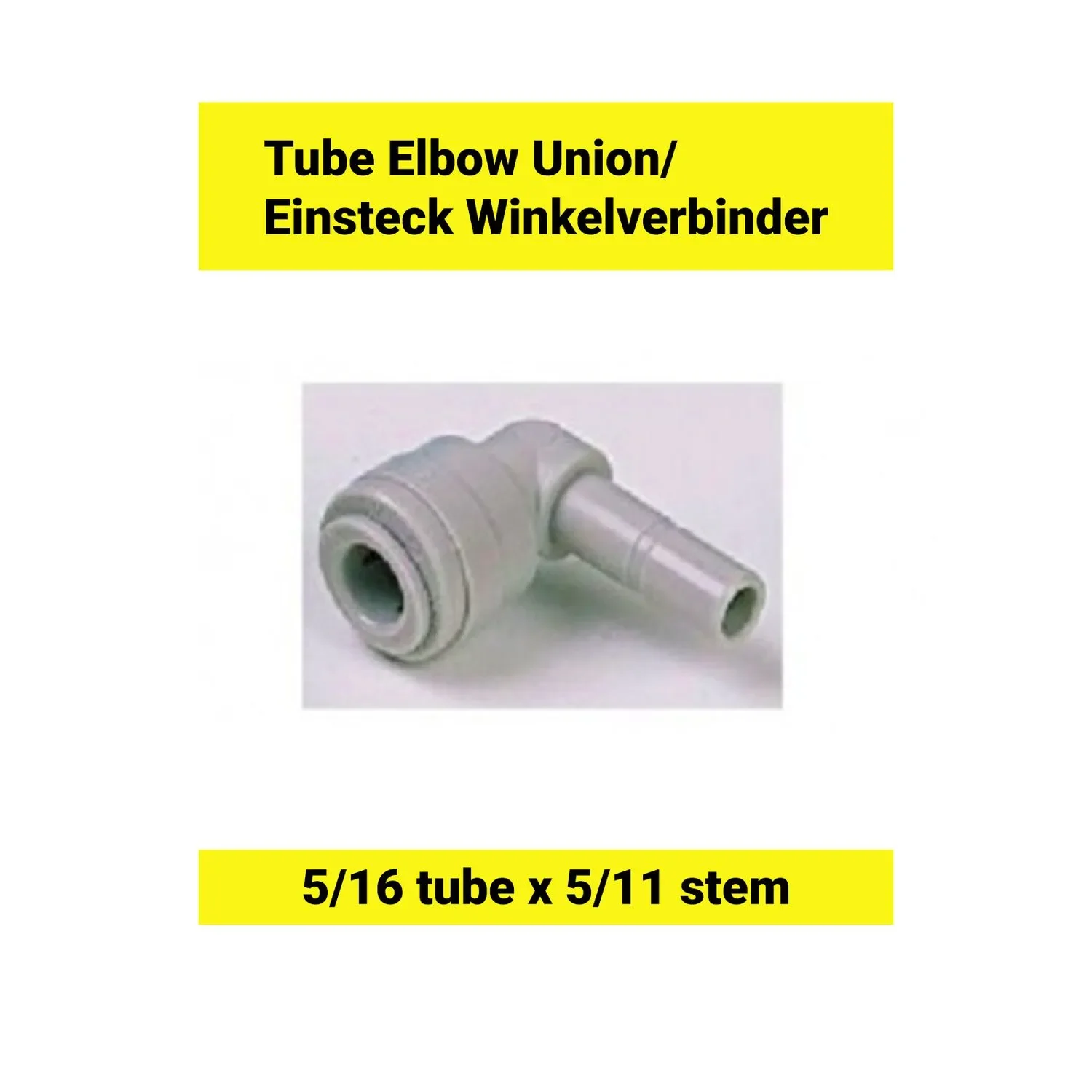 "Connettore ad angolo a innesto 5/16 tubo x 5/16 stelo image"
