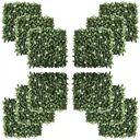 12 pieces artificial plant wall hedge 50x50 cm UV protection privacy screen rhododendron leaves design hedge plant for garden