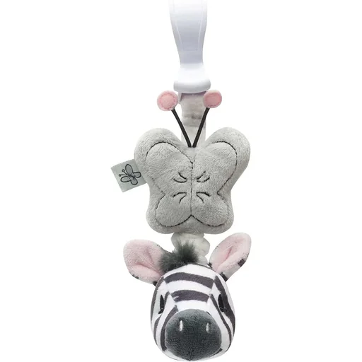 "Tug toy zebra vibrating toy - hook for stroller/chair/cot image"