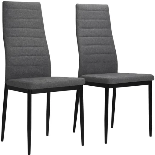 "Dining room chairs 2 pieces fabric light grey image"