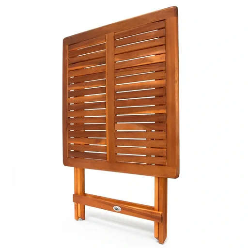 "Acacia wood side table 70x70x73cm foldable image"