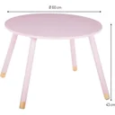 Children's table round - pink - 60x60x43 cm