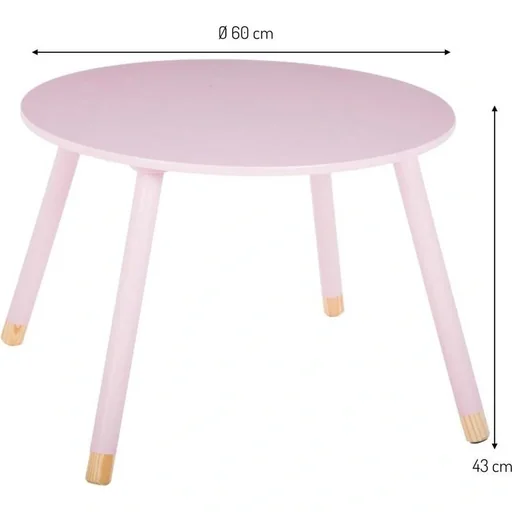 "Children's table round - pink - 60x60x43 cm image"