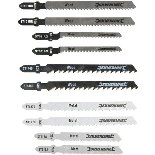 "10-piece jigsaw blade set for wood/metal image"