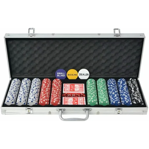 "Poker set with 500 aluminum chips image"