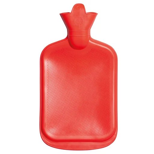 "Hot water bottle, screw cap, 2 liters, red image"