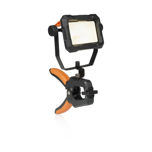 "LED work light with clamp and 360 degree rotation image"