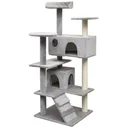 Cat scratching post with sisal scratchers 125 cm grey