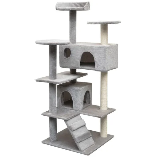 "Cat scratching post with sisal scratchers 125 cm grey image"