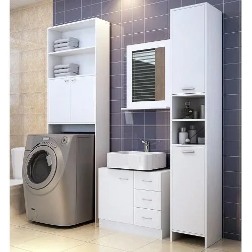 "Bathroom cabinet with adjustable shelves 185 x 30 x 30 cm image"
