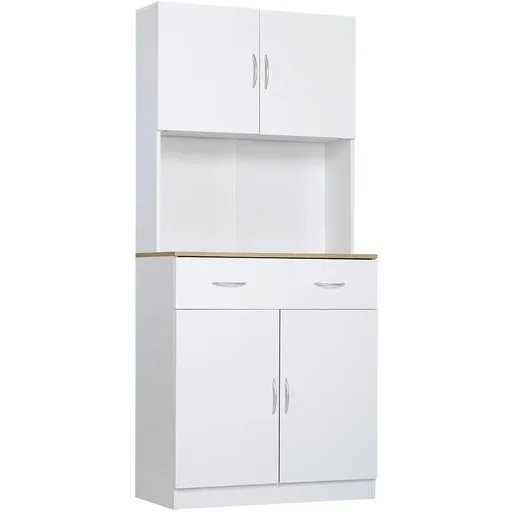 "Kitchen cabinet 180 cm kitchen buffet tall cabinet crockery cabinet dining room cabinet with drawers cabinet white 80 x 40 x 18 image"