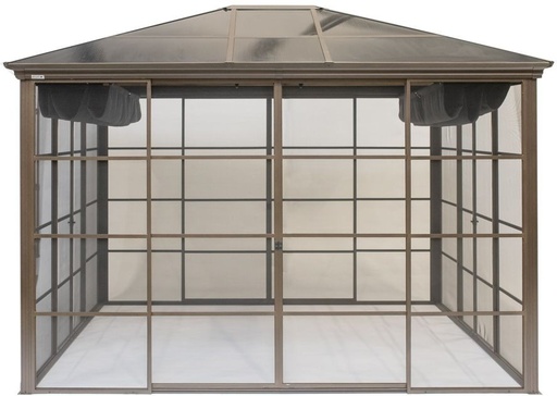 "Paviljoen Castel 1012 362×297×283 cm Brons – 4-seizoenen Hardtop met 8 mm dubbelwandige platen image"