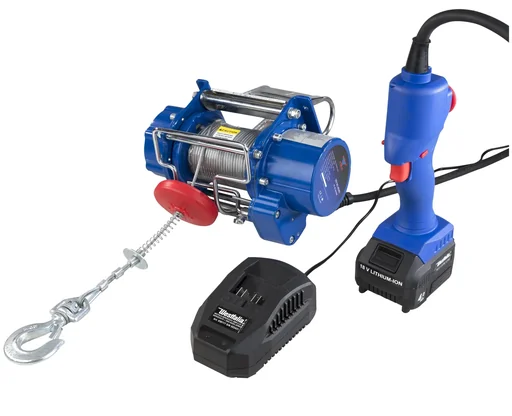 "18V cable hoist WS18 including battery 4.0 Ah and charger image"