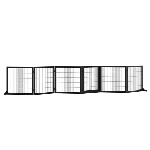 "Door safety gate barrier for dogs protective gate dog gate safety door bidirectional folding pinewood metal image"