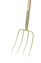 Manure fork, 4 prongs, Nord, gold-painted, rail clamp, ash long handle 135 cm
