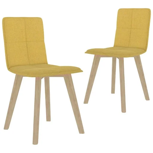 "Dining room chairs 2 pieces fabric mustard yellow image"