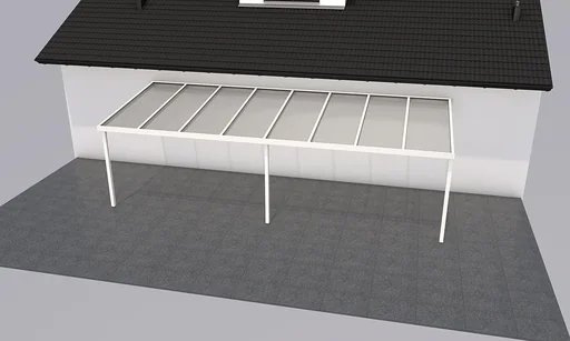 "Patio roof Premium, white, 8125 x 3060 mm - Polycarbonate multi-wall sheets 16 mm, opal image"