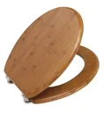 Toilet seat bamboo dark