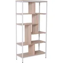 Bookshelf wooden shelf standing shelf office shelf storage shelf decorative shelf 9 x cubes natural+white 80x35x160cm
