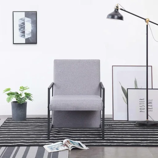 "Armchair fabric light grey image"