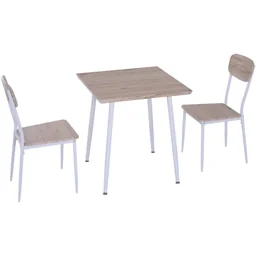 3-delige eetset zitgroep eettafel set houten tafel natuurhoutnerf met 1 tafel
