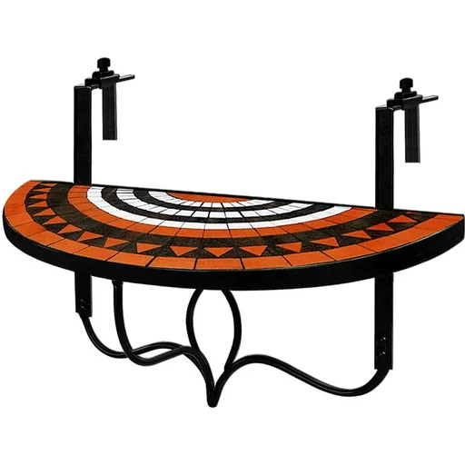 "RomanSun Mosaic balcony table 76x40cm foldable image"
