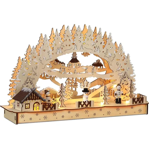 "LED candle arch - candle holder - Christmas - wood image"