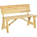 Garden bench 2-seater park bench made of wood bench up to 220 kg bench patio bench with backrest garden furniture solid wood 116